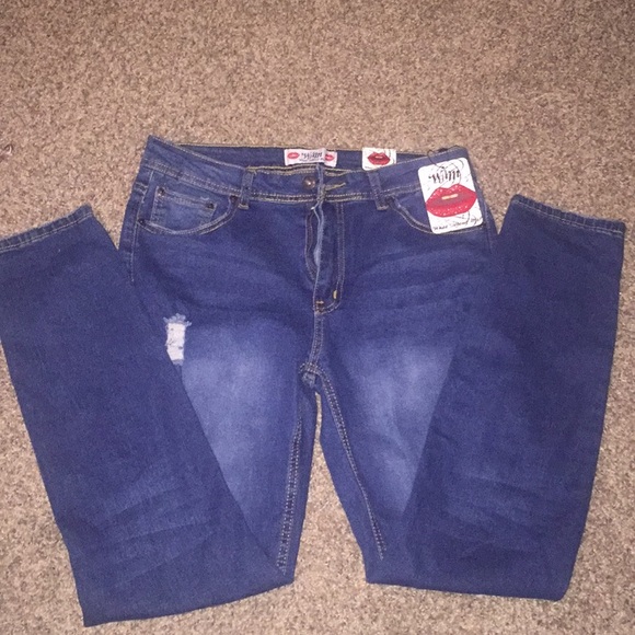 what about me Denim - NWT What About Me Blue ripped skinny jeans